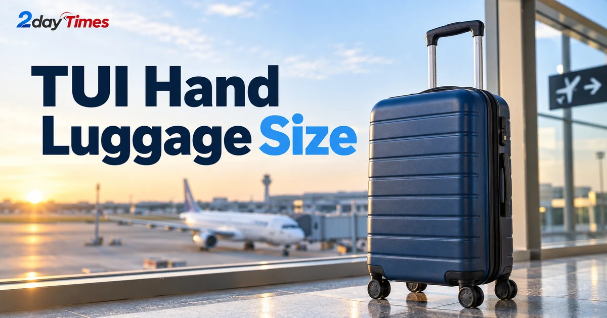 Cabin suitcase showing TUI hand luggage size and 10kg allowance for UK travellers
